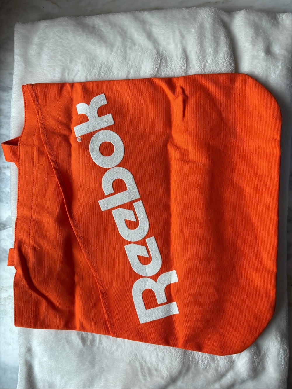 Reebok Bright Orange Canvas Tote with White Logo